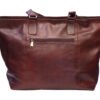 Luxurious brown leather tote bag with adjustable length and sturdy straps, perfect for daily use and stylish outings.